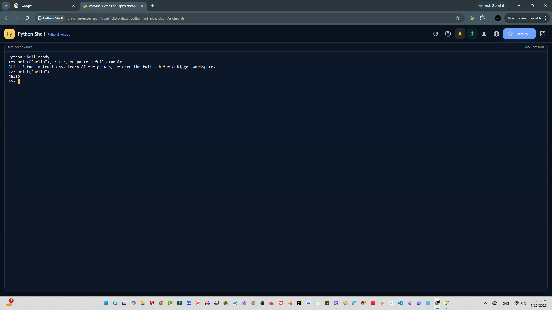 PythonShell Pro upgraded workspace screenshot